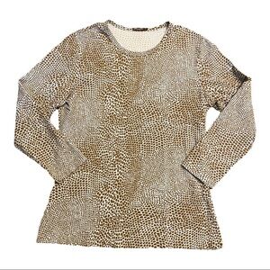 J. McLaughlin Top Catalina Cloth Animal Print Blue Brown Size Small